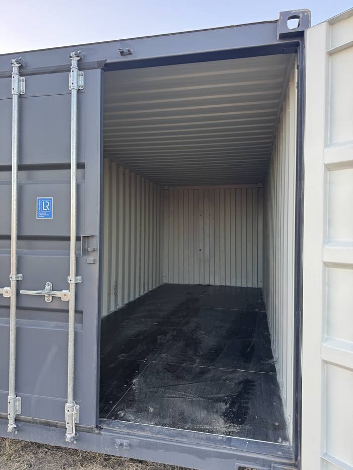 20' Standard One Trip container, dark gray, interior example 1