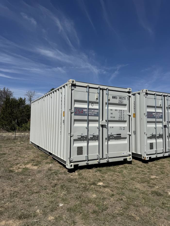 20' Standard One Trip container, light gray, example 1