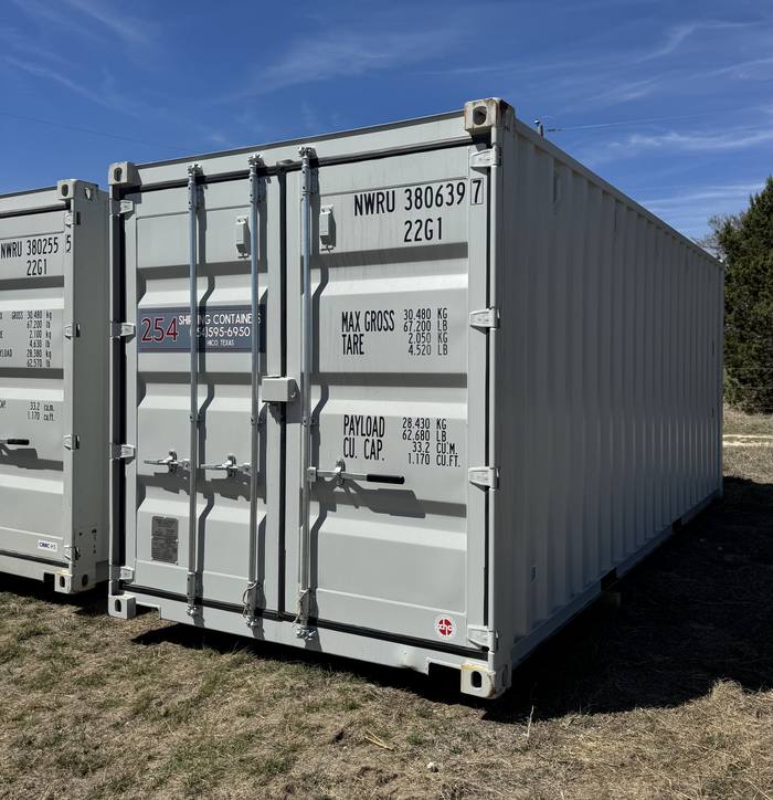 20' Standard One Trip container, light gray, example 2