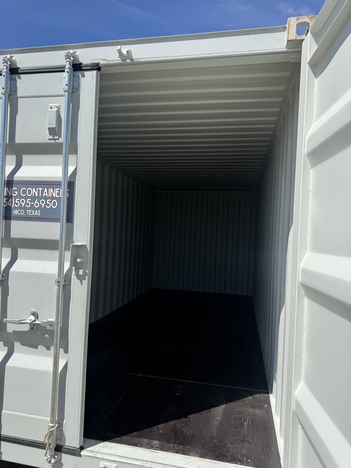 20' Standard One Trip container, light gray, interior example
