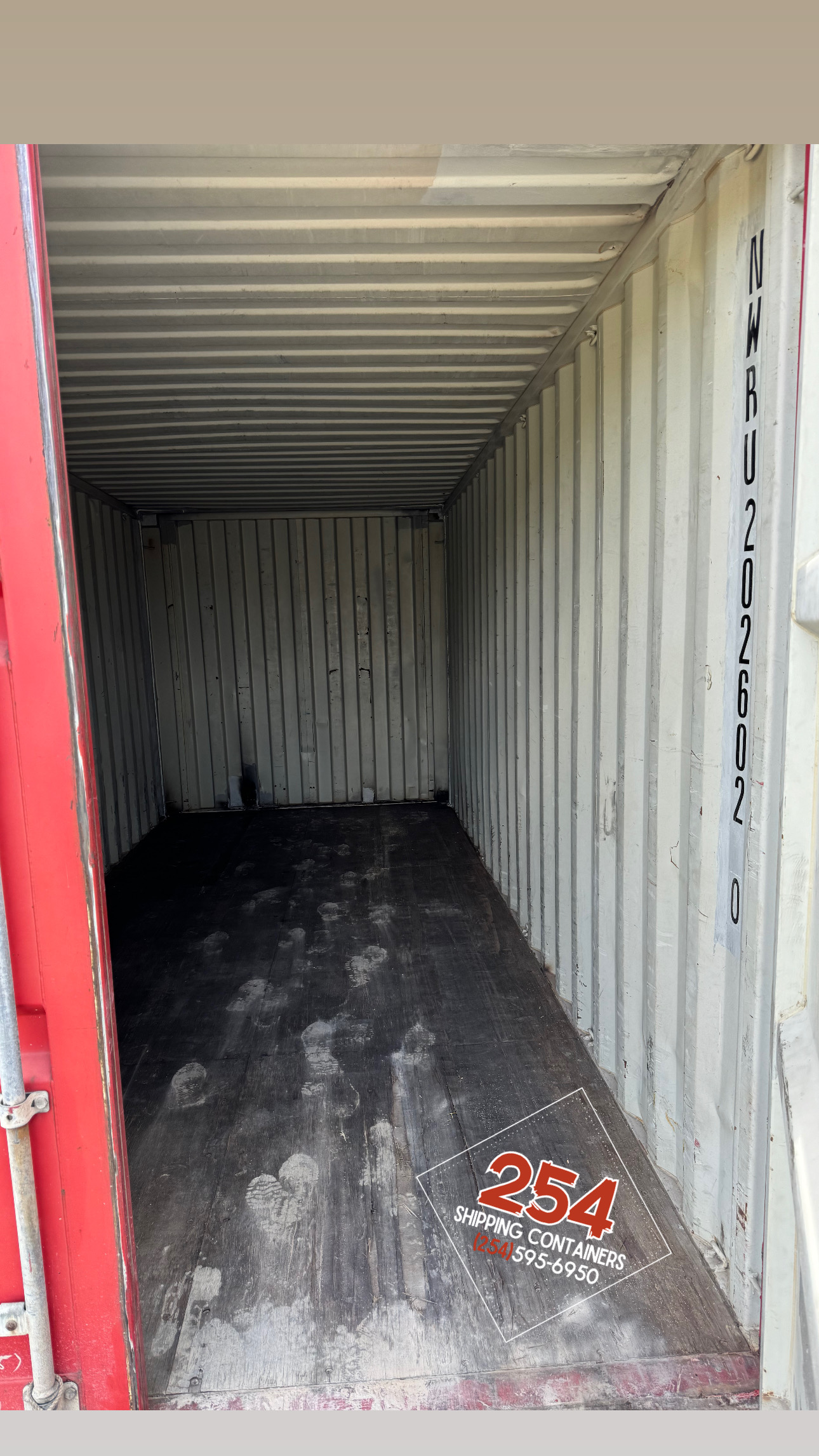 20' Standard Cargo Worthy interior example